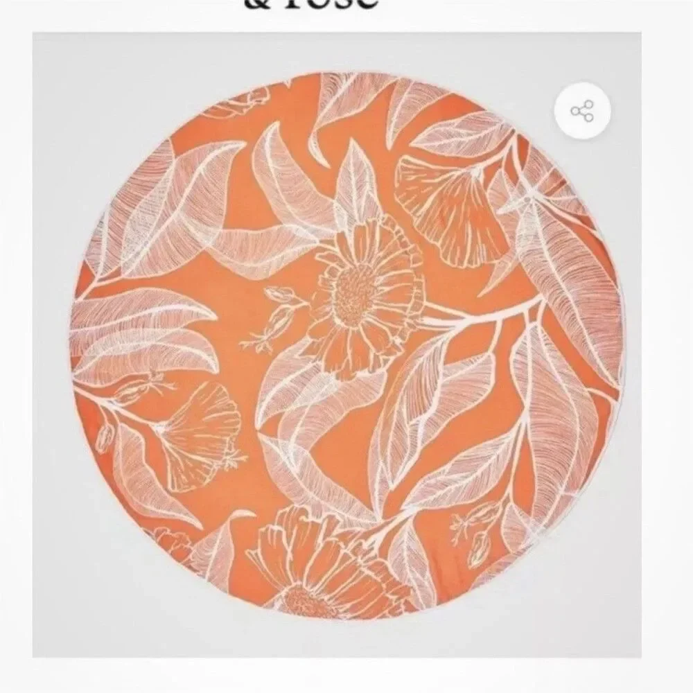 Summer & Rose Roundie Towel 57in 100% Polyester Orange Floral Recycled Material